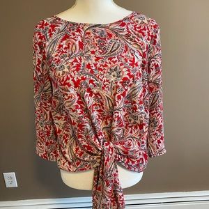 Banana Republic red print blouse